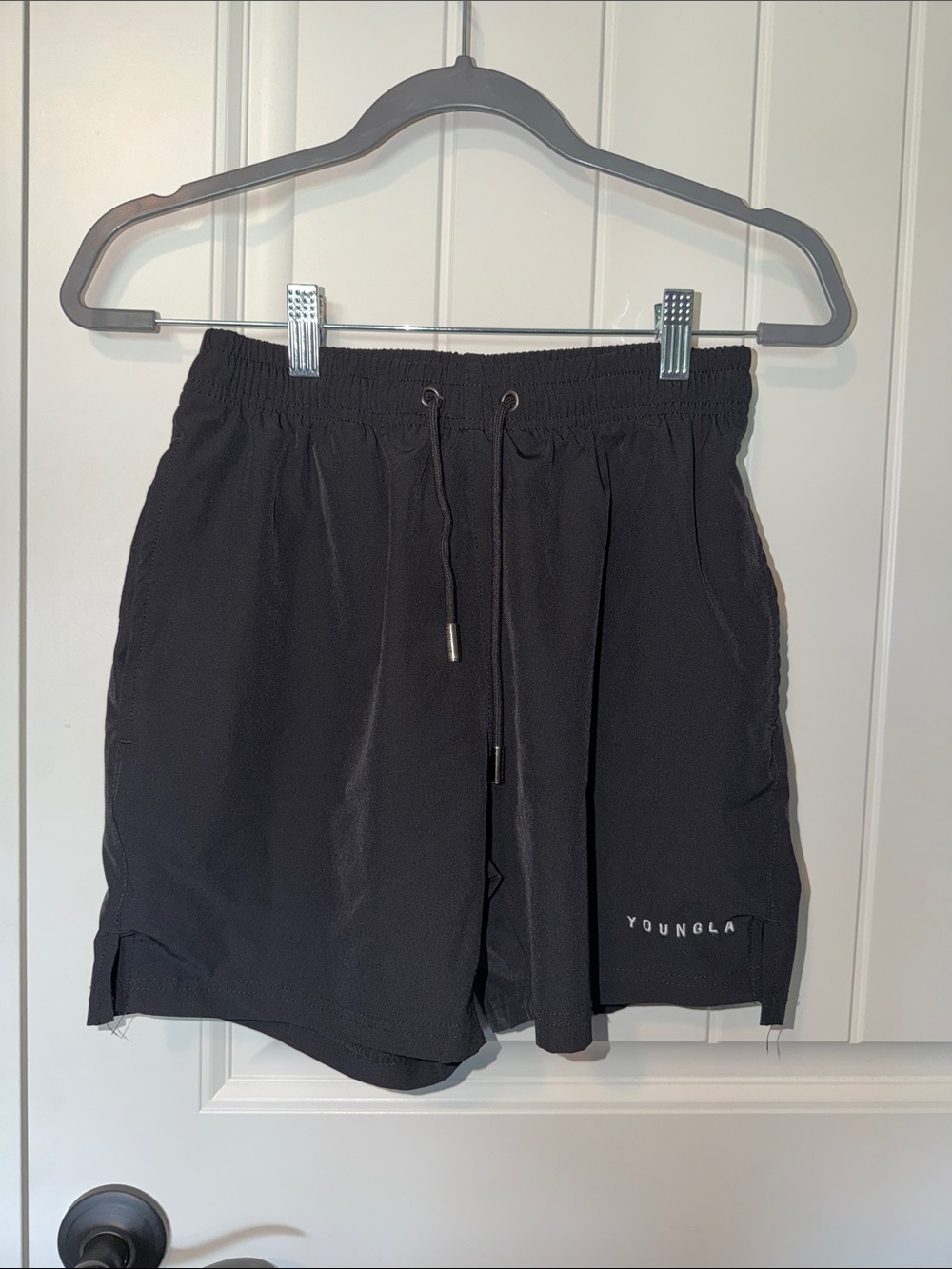 YoungLA Black Men's Swim Shorts with Drawstring